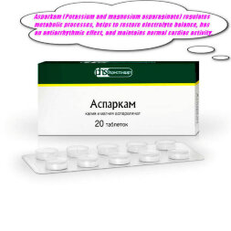 Asparkam (potassium aspartate and magnesium aspartate) [Aspartame (Aspartaam)] 20 pills