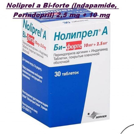 Noliprel a Bi-forte (Indapamide, Perindopril) 2,5 mg + 10 mg