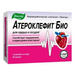 Ateroklefit Bio Evalar for heart and blood vessels 30 capsules