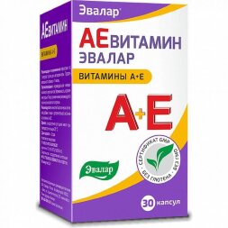 AEvitamin Evalar vitamin A, E 300 mg 30 capsules