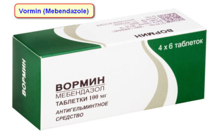 Vormin (Mebendazole) 100 mg 24 tablets