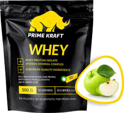 Protein shake with green apple flavor Prime Kraft Whey 500 gr