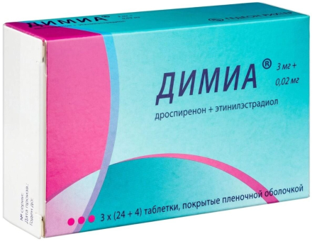Dimia (ethinylestradiol, drospirenone) tablets