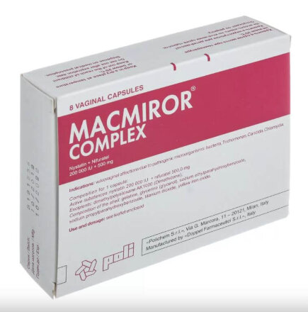 Macmiror Complex (Nystatin, Nifuratel) vaginal capsules