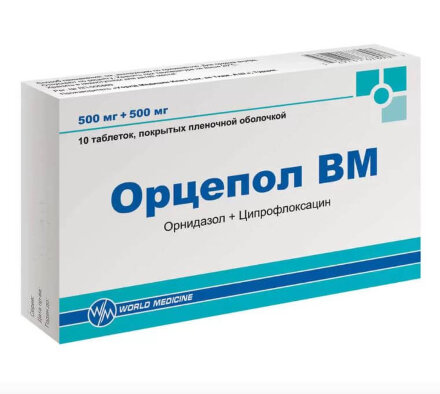 Orcepol WM (Ciprofloxacin, Ornidazole) 10 pills