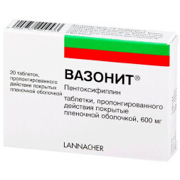 Vasonit (Pentoxifylline) 600 mg 20 tablets