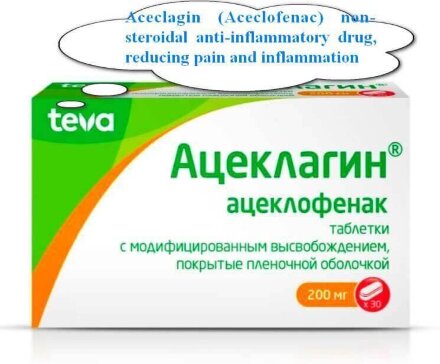 Aceclagin (Aceclofenac) pills