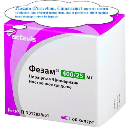 Phezam (Piracetam, Cinnarizine) 60 capsules