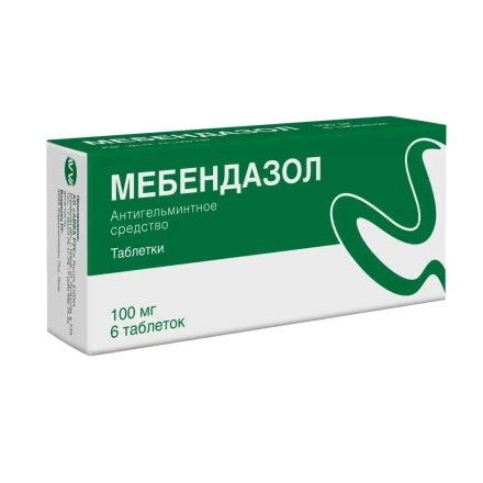 Mebendazole anthelmintic 100 mg 6 tablets
